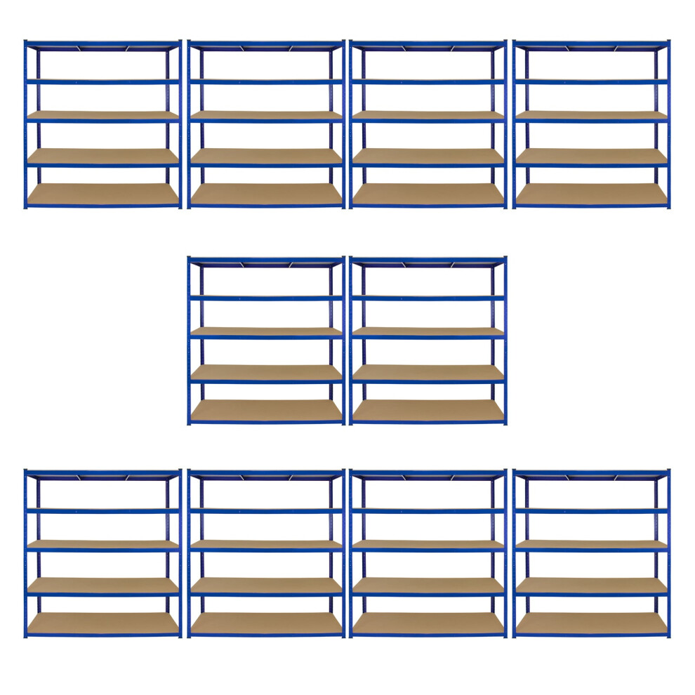 10 Bay Garage Storage Shed Shelving Metal Unit 5Tier 160cm Wide 60cm Deep T-RAX
