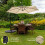 Beige 3m LED Zweefparasol met Voet 9