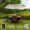 Crème 3m LED Zweefparasol met Voet 5