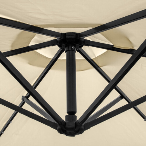 Crème 3m LED Zweefparasol met Voet 2