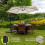 Crème 3m LED Zweefparasol met Voet 8