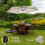 Crème 3m LED Zweefparasol met Voet 7