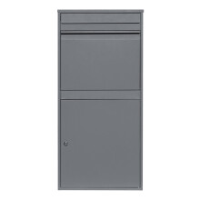 Caixa de recolha de encomendas XL em aÃ§o cinzento, com fechadura, para cartas e encomendas, para montagem na parede