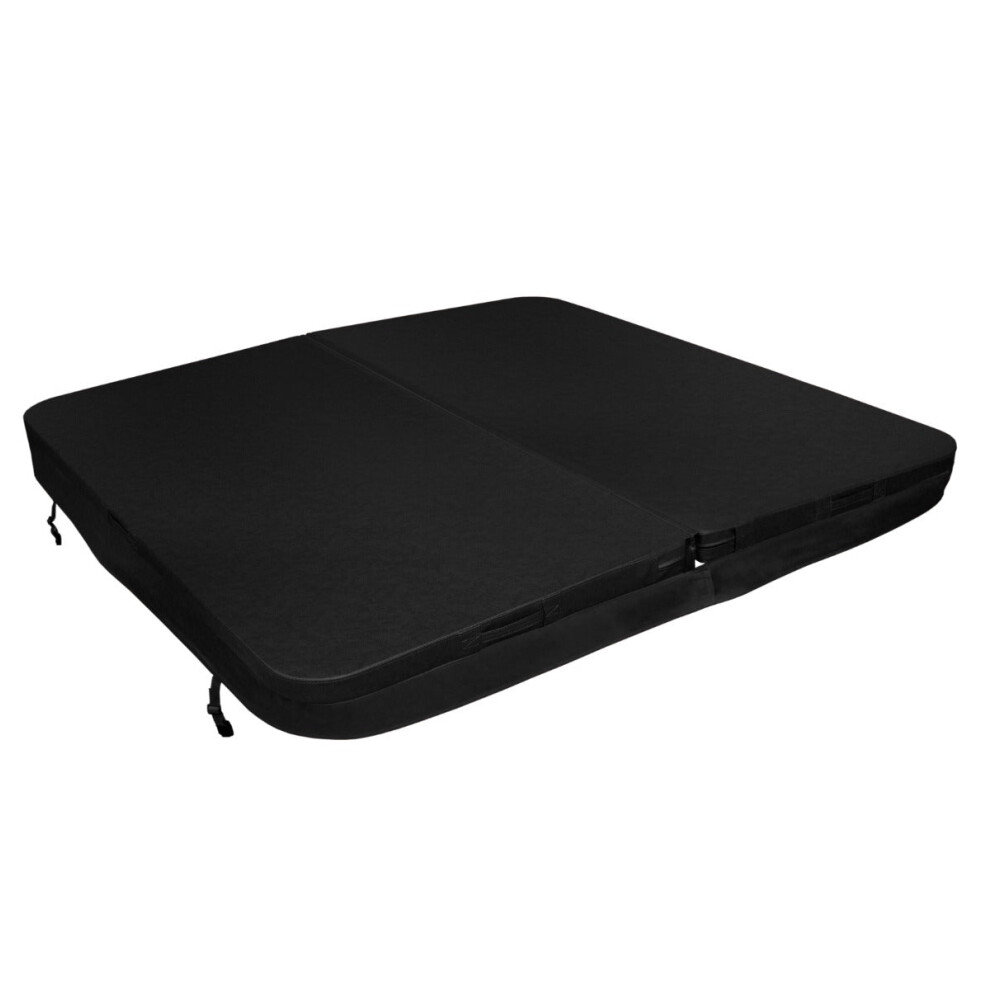 Hot Tub Cover Spa Lid 220 x 220cm Square Black Hard Top Weatherproof PVC Leather Foam