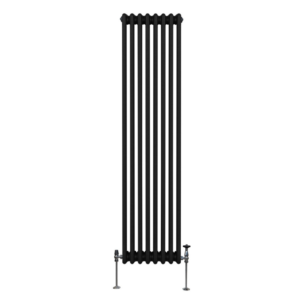 Radiatore Termosifone A 3 Colonne 1800Mm X 382Mm Moderno Centralizzato Nero In Acciaio Inox Verticale A Parete Cucina Soggiorno Bagno Kit Di Fissaggio E Spazzola Inclusi-image