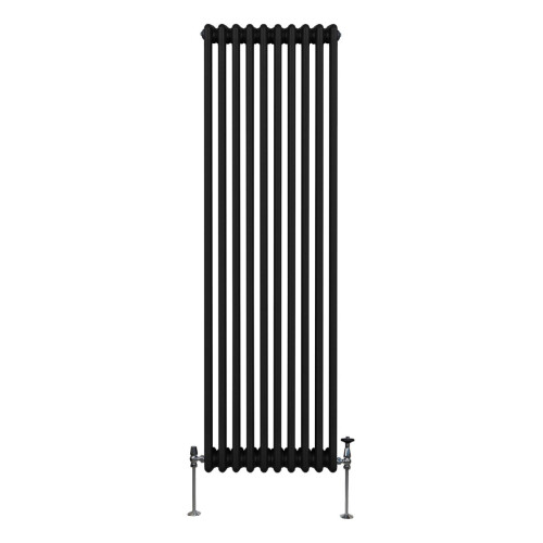 Traditionel 3-søjlet radiator - 1800 x 472 mm - Sort