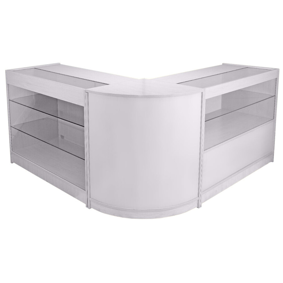 Shop Counters Retail Brilliant White Shelves Storage Display Cabinet Showcase Glass