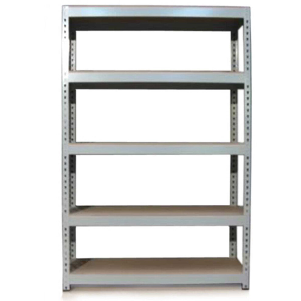Monster Racking Q-Rax Rayonnage 120 cm Gris pour garage et entrepôt, 200 kg par étagère, 5 niveaux, sans boulons