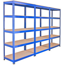 Monster rekken 3 rekken Baaien 90cm magazijn planken opslag garage rekken eenheid staal 5 Tier