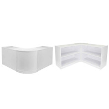 Retail Counters Shop Display Storage Cabinet Glass Showcase White Shelves Zodiac