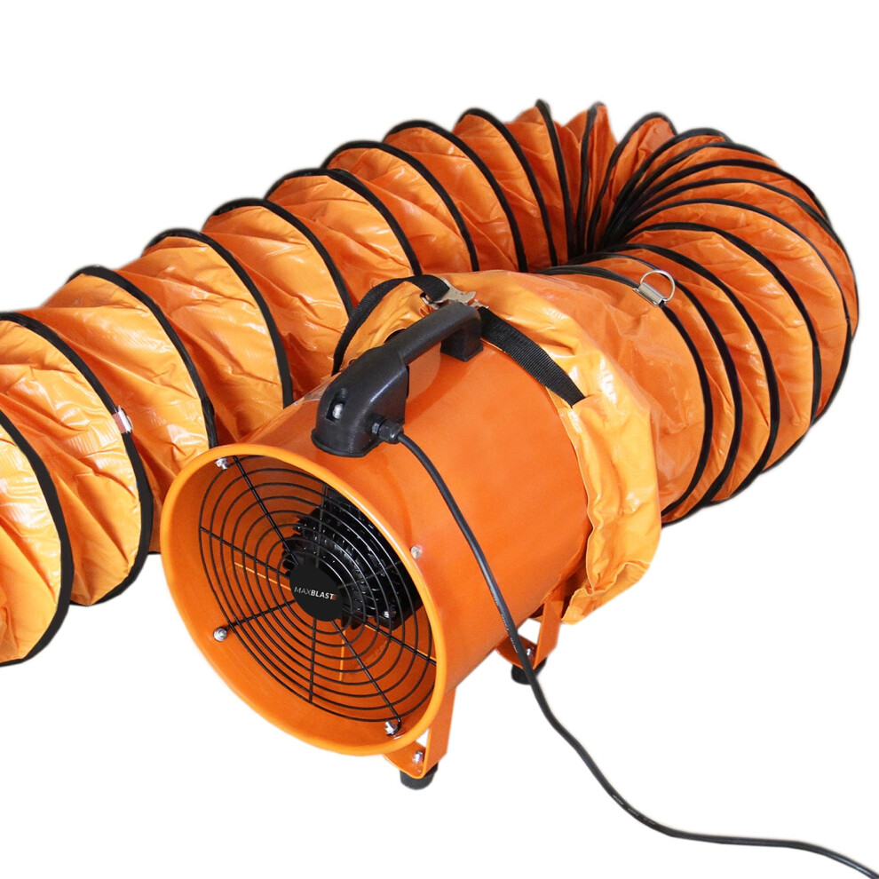 Dust Extractor Ventilation Fan 250mm Portable 6m Ducting Workshop Fume Blower