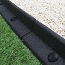 Bordatura per Aiuole Bordo Prato da Giardino Palizzata Flessibile fino a 70 in Gomma Resistente agli UV Pezzi da 1.2m - Nero - 6 pezzi