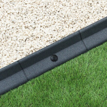 Bordatura per Aiuole Bordo Prato da Giardino Palizzata Flessibile fino a 70 in Gomma Resistente agli UV Pezzi da 1.2m - Grigio - 10 pezzi