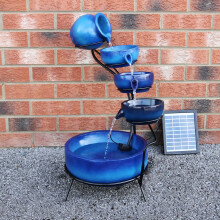 Fontaine Bleue ?nergie Solaire? 4 Niveaux de Bols Renversants
