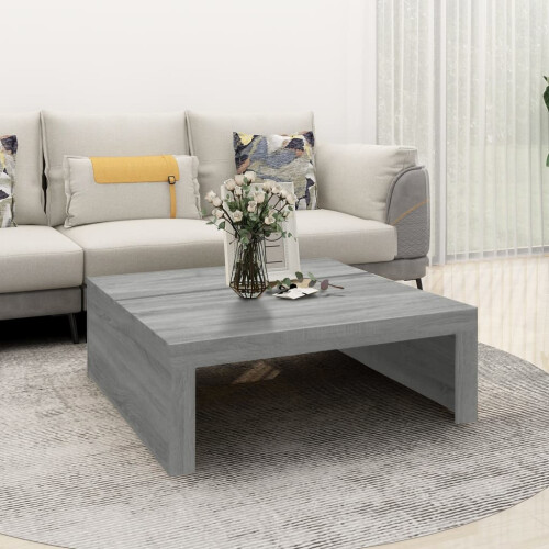 VidaXL Coffee Table Grey Sonoma 100x100x35 cm Engineered Wood