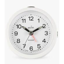 Acctim Elana White Non-Ticking Sweep Analogue Alarm Clock 15762