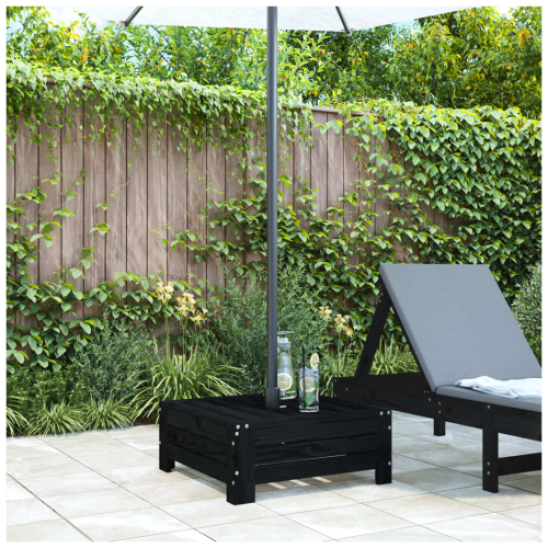 VidaXL vidaXL Parasol Base Cover Black Solid Wood Pine 2