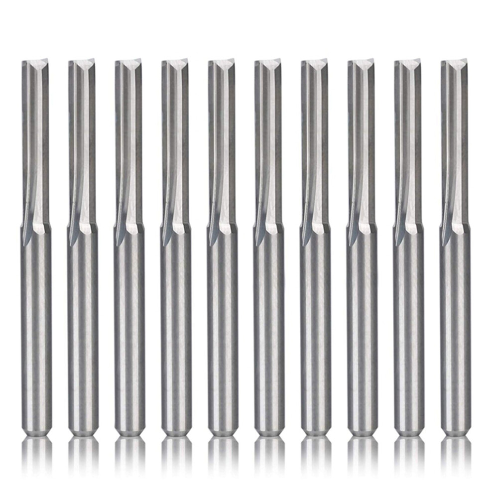 10Pcs 2 Flute Cnc Router Bits 3.175Mm Milling Cutter For Wood Plastic 4854121543788