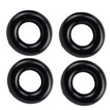 (Black) 4-Pack Delay Penis Ring - Enhances Erections