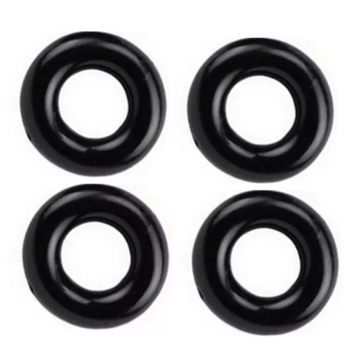 (Black) 4-Pack Delay Penis Ring - Enhances Erections
