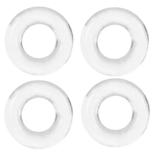 (White) 4-Pack Delay Penis Ring - Enhances Erections