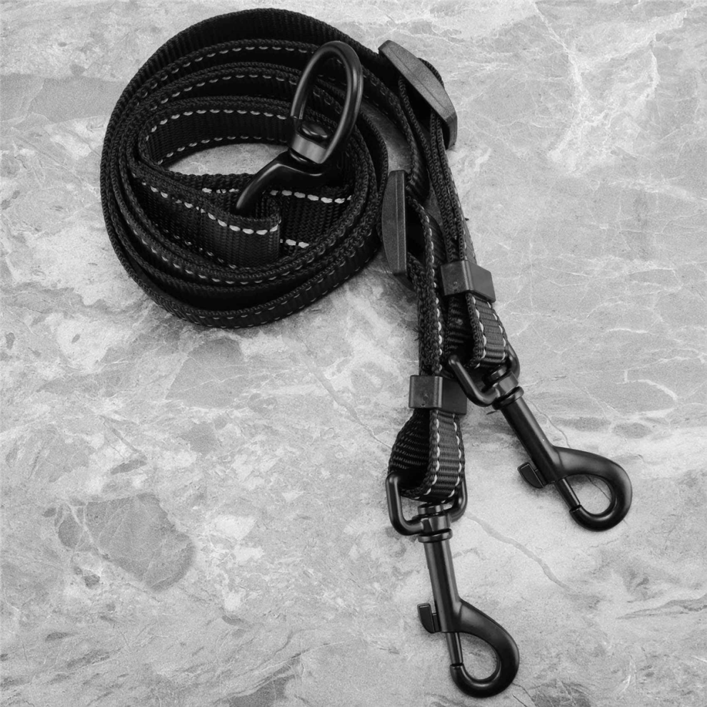 Doppelter Leinenkoppler, Verstellbarer Nylon-Splitter FüR Zwei GroßE Hunde-image