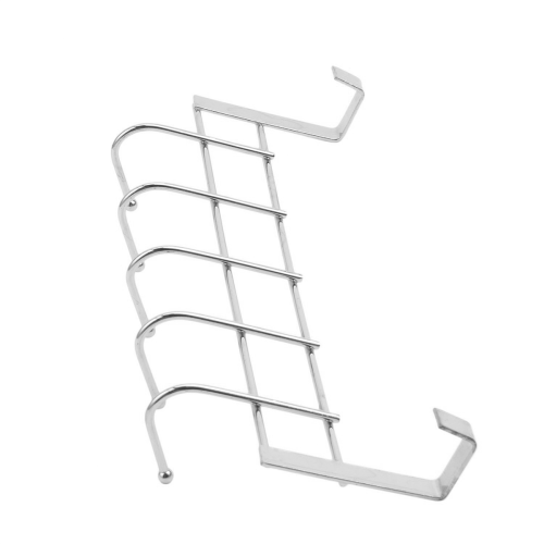 5 Hooks Over Door Home Bathroom Kitchen Rack Holder Shelf,Silver 2