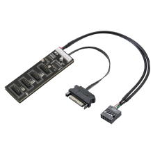 9Pin USB Header Splitter met SATA-voedingskabel, interne USB-hub