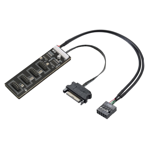 9Pin USB Header Splitter met SATA-voedingskabel, interne USB-hub