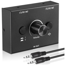 3.5mm Audio Switcher,2 Input 1 Output/1 Input 2 Output Audio Splitter