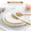 Stainless Steel Flatware Serving Utensils Large (Gold,8 Pieces) 5