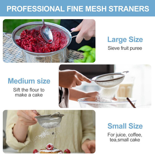 Sieve Tea Strainers, Sieves and Strainers, Kitchen Sieve, Fine Mesh 1