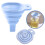 silicone folding telescopic long Style funnels blue 2