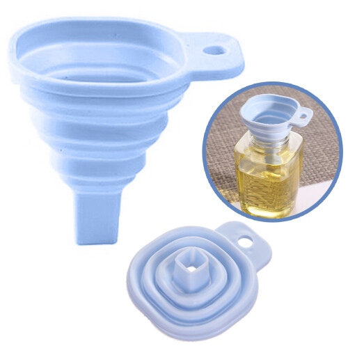 silicone folding telescopic long Style funnels blue 1