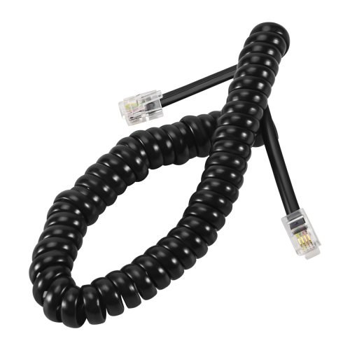 9,3" svart RJ9-telefontelefonmodemspiralledningskabel 1