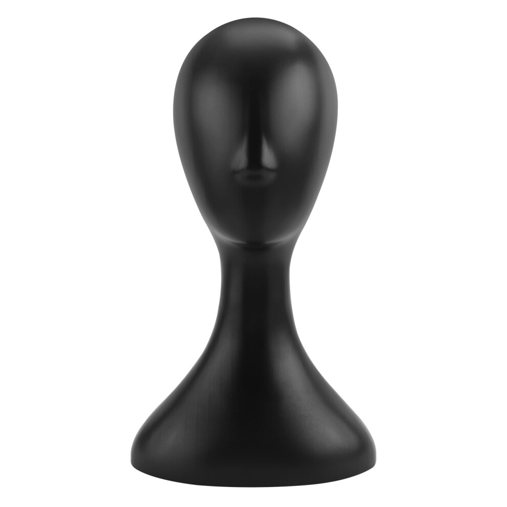 Tête de perruque en plastique haute pour femme, modèle féminin, noir