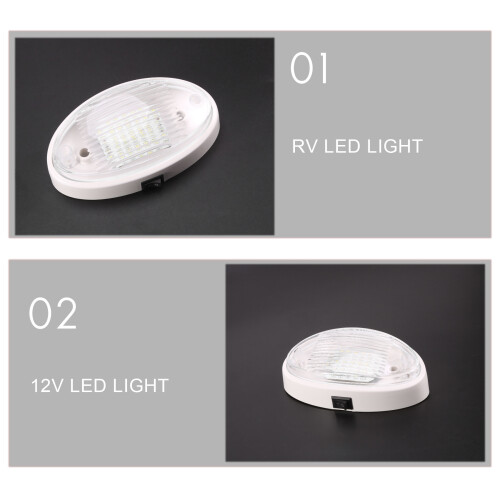 12V LED Light with Switch Caravan Motorhome Boat Awning White 2