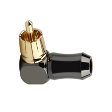 1 stuks RCA-connector audiostekker mannelijk 90 graden haakse elleboog