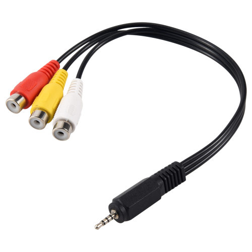 2,5 mm mini AV-hane till 3RCA-hona, m/f, ljud- och videoadapterkabel