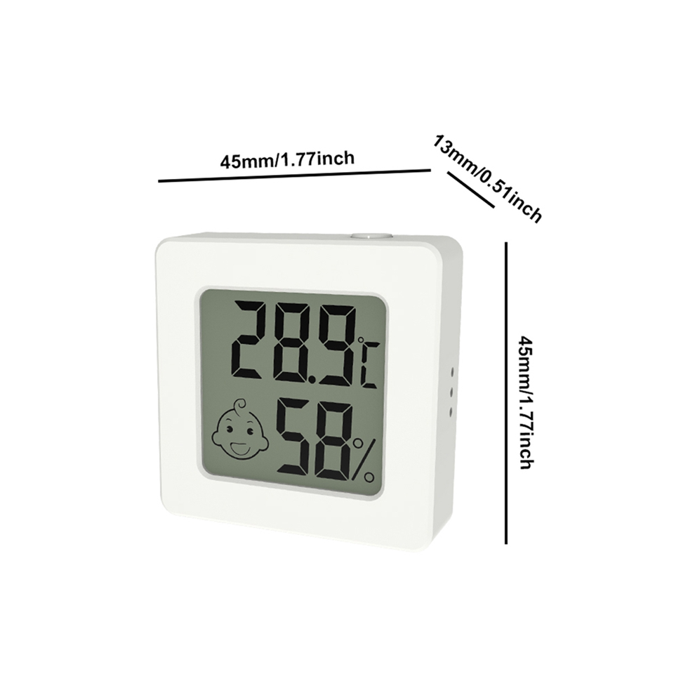 White Mini Lcd Digital Thermometer Hygrometer Meter With Battery