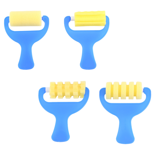 4er-Set Schwamm-Farbrollerpinsel DIY Kinder Malpinsel 2