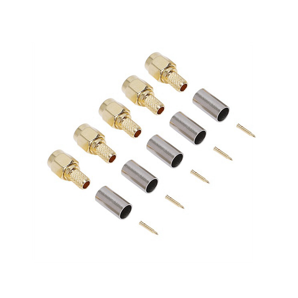 Lot de 100 fiches mâles SMA à sertir droites pour adaptateur de connecteur RG58
