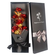 Gold Roses Bouquet, Gold Plated Artificial Rose Golden Foil Rose