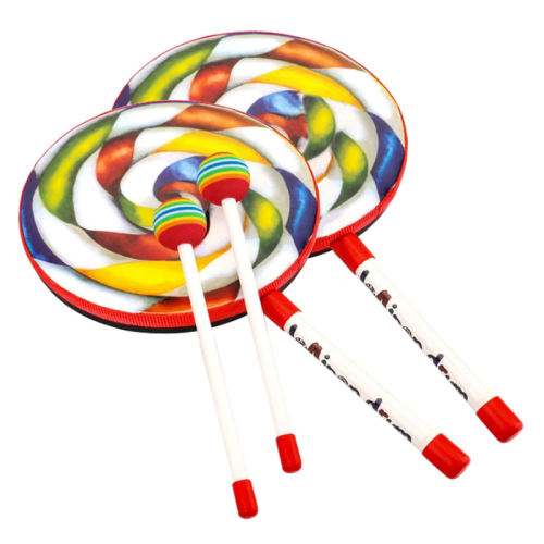 Orff Instruments 2-pack Lollipop-trummor 15 cm dansrekvisita