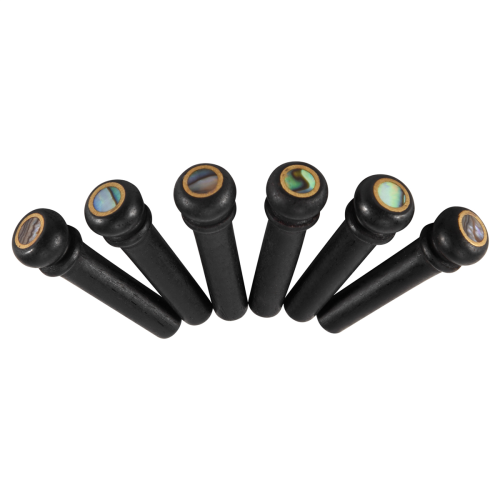 6 st svarta ebenholts skalgitarr stallbensstift set med abalone prick 2