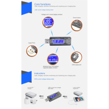 DC Mobil Ström Laddningsström Spänning Digital Monitor USB Tester