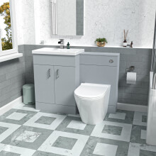 Nes Home Matte Grey 1100mm Vanity Basin WC Vanity Unit & BTW Toilet Flat Pack