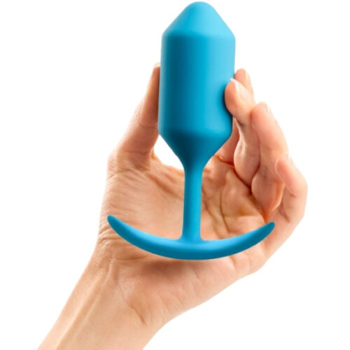 b-Vibe Snug Plug 3 Large Weighted Silicone Butt Plug 4.7 Inch Teal 2