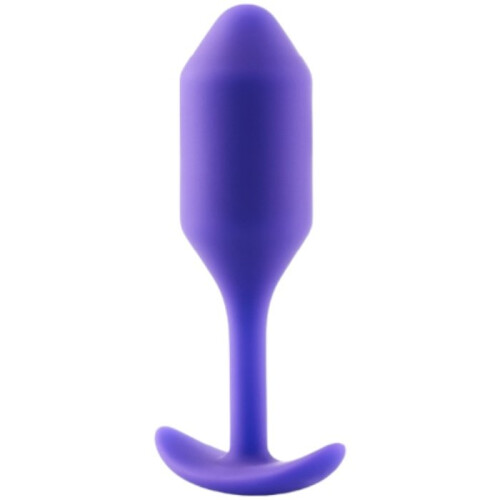 b-Vibe Snug Plug 2 Medium Weighted Silicone Butt Plug 4.1 Inch Purple 1