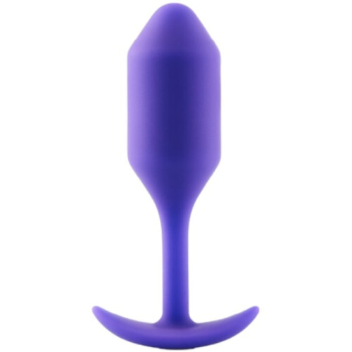 b-Vibe Snug Plug 2 Medium Weighted Silicone Butt Plug 4.1 Inch Purple